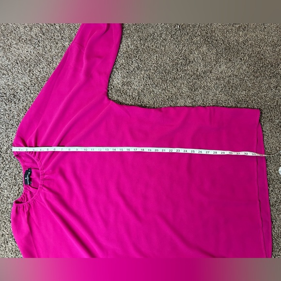 Pomander Place Tuckernuck Eliza Shift Dress Pink Fuchsia Long Sleeve Pockets S - Picture 11 of 11